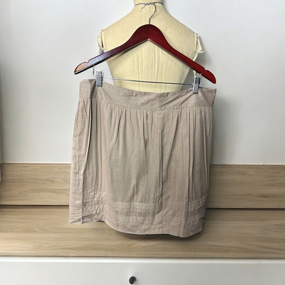 Ann Taylor Loft Taupe Cotton A Lined Lined Skirt Size 16